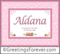 Meaning of Aldana to print