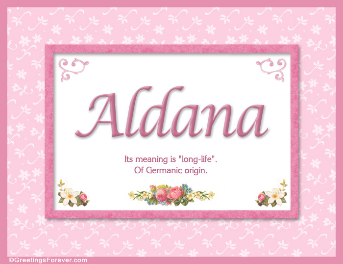 Ecard - Meaning of Aldana to print