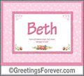 Meaning of Beth to print or send