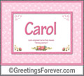 Meaning of Carol to print or send