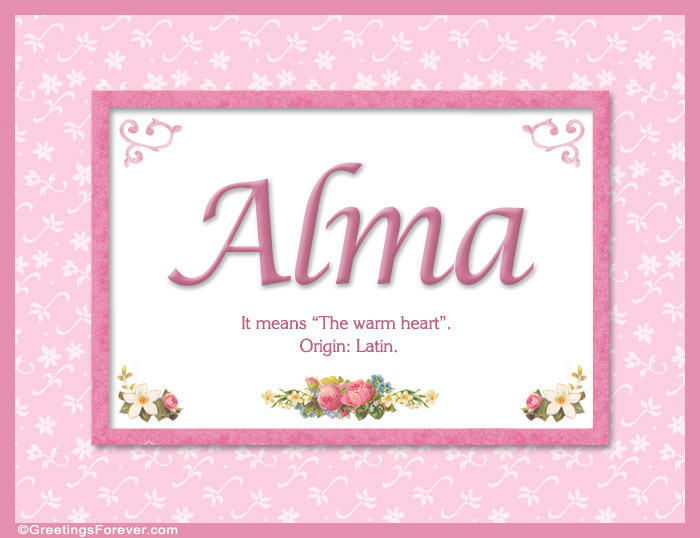 Ecard - Meaning of Alma to print or send