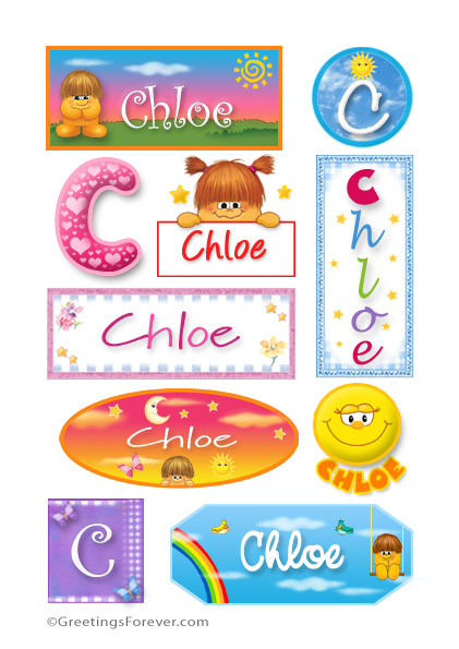 Ecard - Chloe in stickers