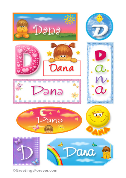 Ecard - Dana in stickers