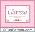 Significado e origem de Clarissa