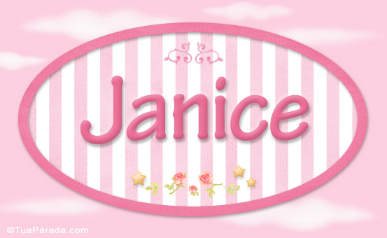 Nomes decorativo de bebê Janice, para imprimir