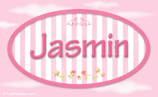 Nomes decorativo de bebê Jasmin, para imprimir