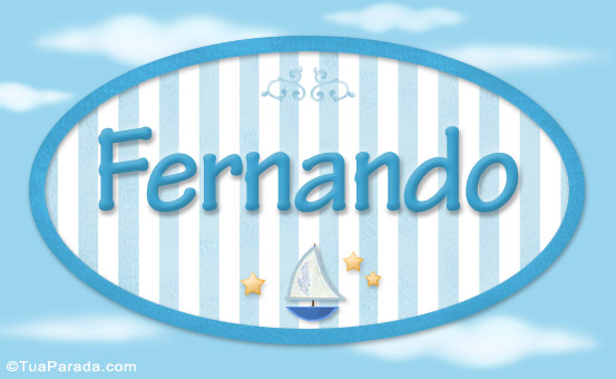 Nomes decorativo de bebê Fernando, para imprimir