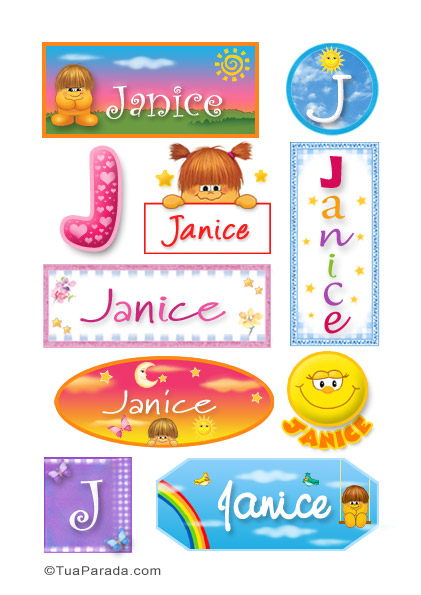 Nomes Janice en stickers