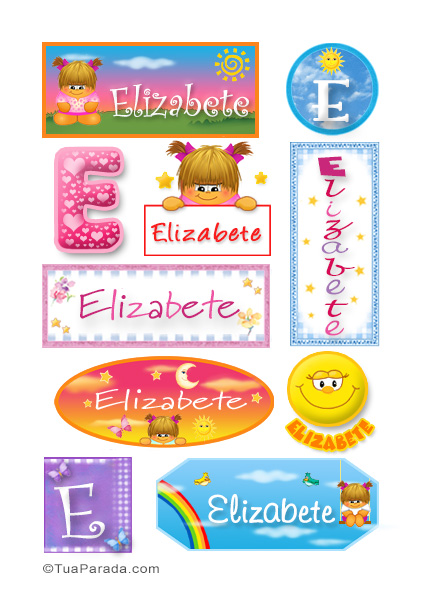 Nomes Elizabete en stickers