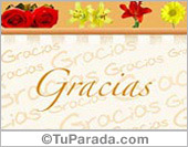 Gracias con guarda y flores