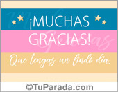Tarjeta de gracias y saludos