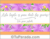 Tarjeta de gracias en lila