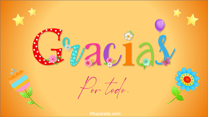 Tarjeta de gracias por todo