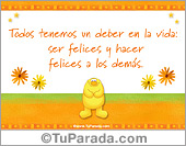 Ser felices y hacer felices a los demás
