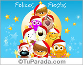 Felices fiestas con personajes