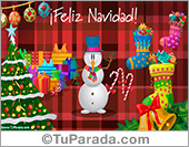 Tarjeta de Navidad con muñeco de nieve