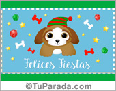 Tarjeta de Navidad con perrito