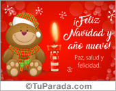 Feliz Navidad con oso y vela
