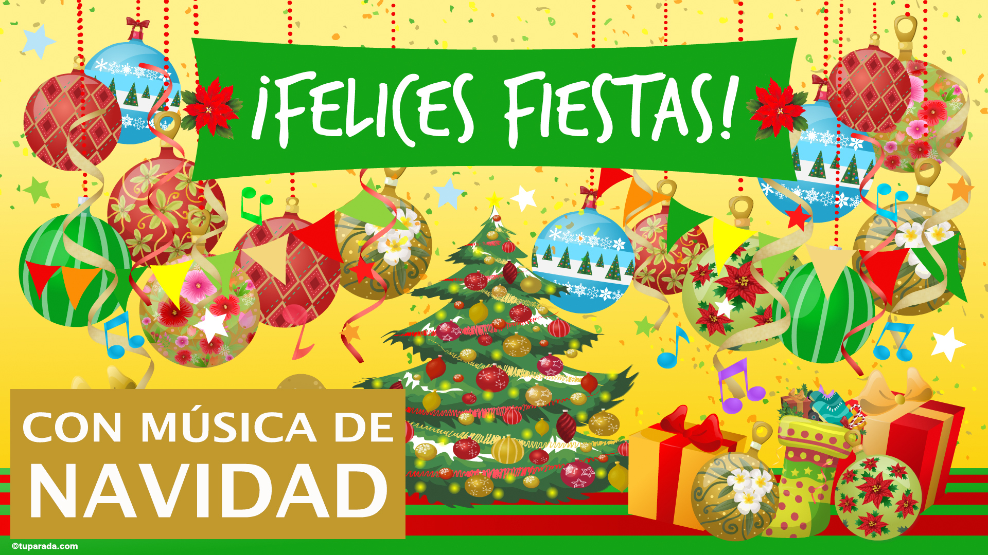 Video Tarjeta de Felices Fiestas musical