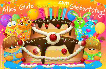 Geburtstagskarte mit Kuchen
