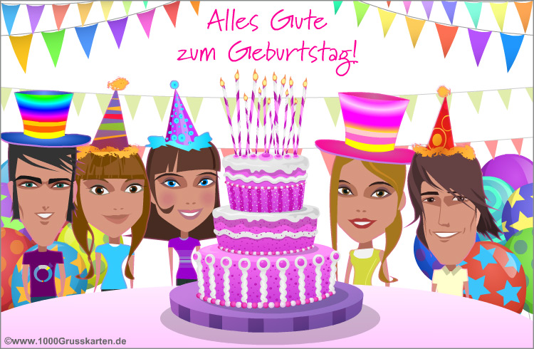 Geburtstag E-Card mit Kuchen - Geburtstag, E-Cards