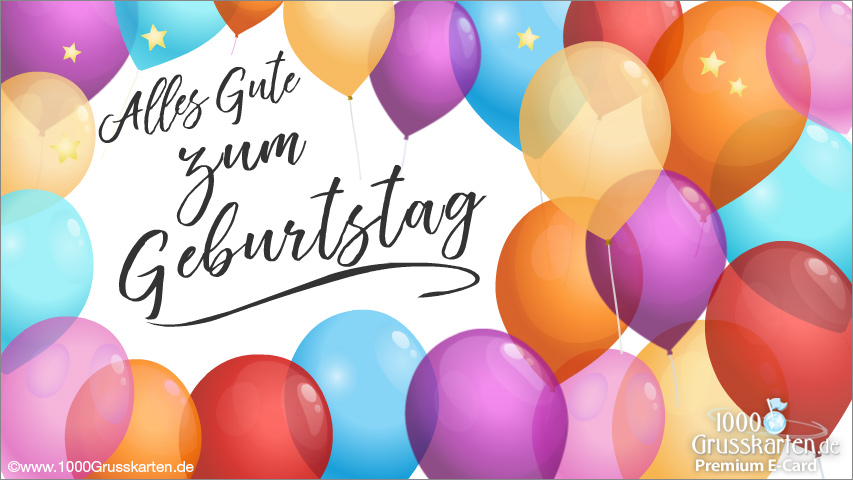 E-Card - Geburtstag E-Card mit bunten Luftballons