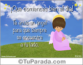 Postal con un ángel