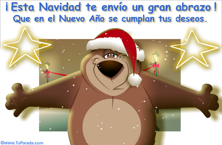 Un abrazo de Navidad, tarjetas de Felices Fiestas