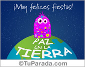 Tarjeta de felices fiestas y paz