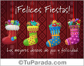 Tarjeta con botas navideñas