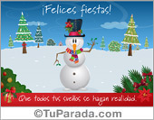 Tarjeta con muñeco de nieve