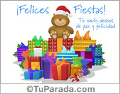 Tarjeta con osito de Navidad