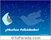 Muchas felicidades con oso en luna