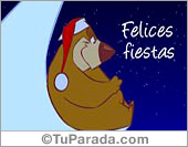 Felices Fiestas con oso y luna