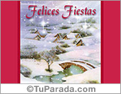 Felices fiestas con paisaje nevado