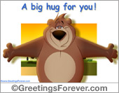 A big hug animated ecard