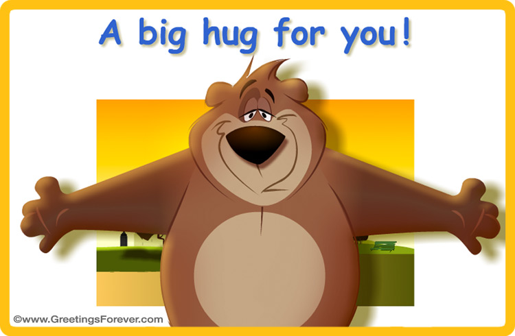 A big hug animated ecard - Hugs and kisses, ecards
