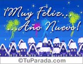 Muy feliz año con pueblo navideño