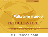 Tarjeta feliz año nuevo en varios idiomas
