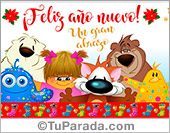 Feliz año nuevo con abrazo