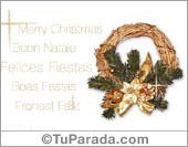 Felices fiestas con adorno dorado