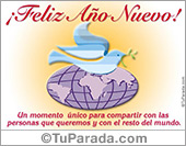 Año nuevo con paloma y mundo