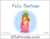 Tarjeta de Bautismo - Virgen y niño
