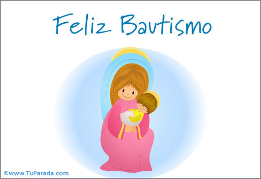 Tarjeta de Bautismo - Virgen y niño, tarjetas de Religión Cristiana,  Católica