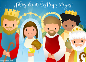 Tarjetas postales: Tarjeta: Llegan los Reyes Magos