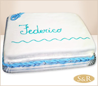Torta decorada con nombre.