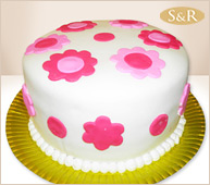 Torta decorada con flores