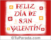 Tarjeta de San Valentín con flores y letras bordó