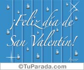 Feliz Día de San Valentín en azul