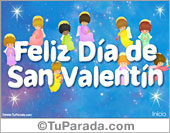 Tarjeta con ángeles de San Valentín
